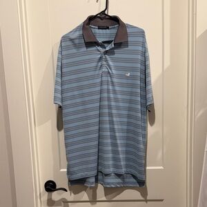 Southern Marsh Blue and Gray Striped Polo